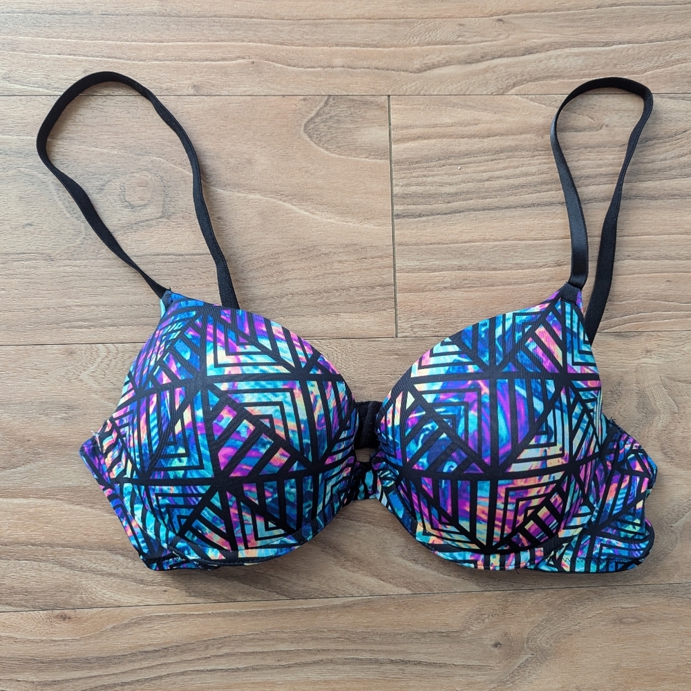 PINK Victoria's Secret Geometric Multicolor Bra